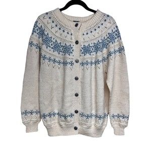Dale of Norway Vintage Wool Nordic Faire Isle Button‎ Down Cardigan Size Medium